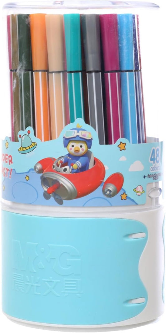 M&G Chenguang Marker Felt Tip Pens, Bold Art Creations, Fine Tip, Non-Toxic Ink, 48 Colors - No:ACP901FA