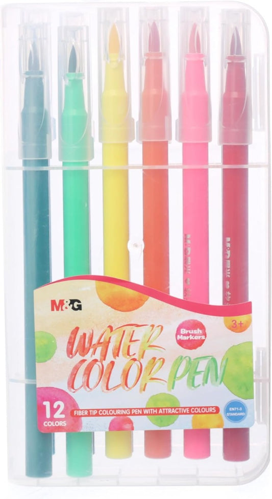 M&G Chenguang Felt Tip Brush Pens 12 Colors  Model :ACP901CC