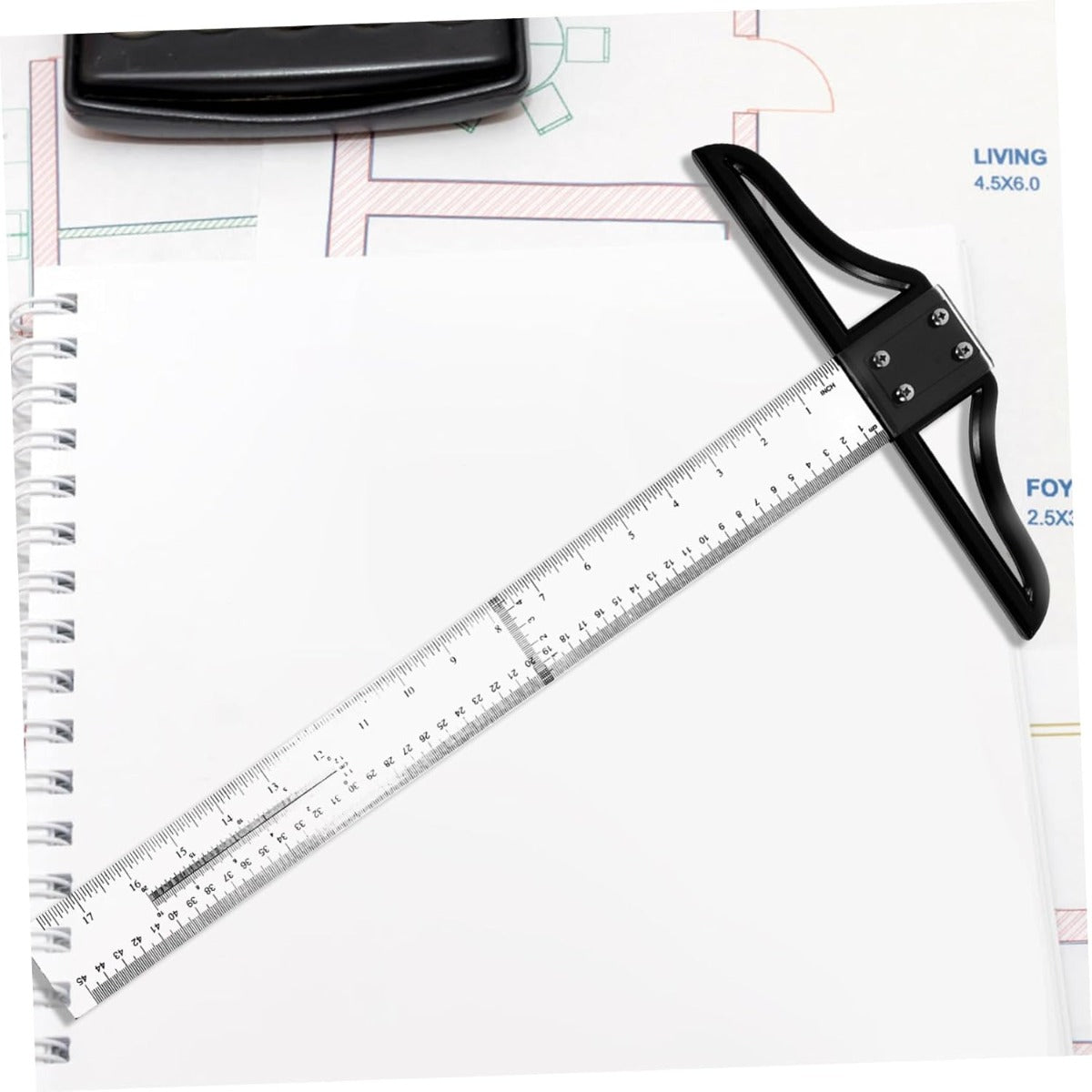 K-max Design Ruler Clear T Rulers Graduated Ruler Adjustable t Square - 100cm