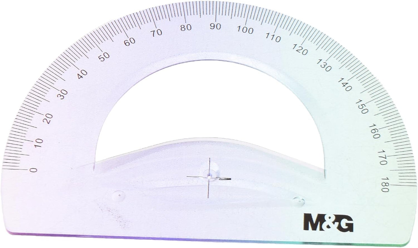 M&G Plastic Protractor 180 Degree, Crafted From High-Quality Materials - NO: Arl960Al