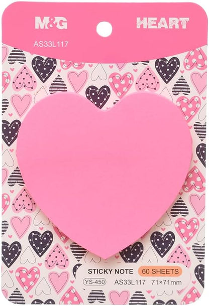 M&G Chenguang Sticky Note 60 Sheet 71 * 71m Heart Shape - No: YS-450