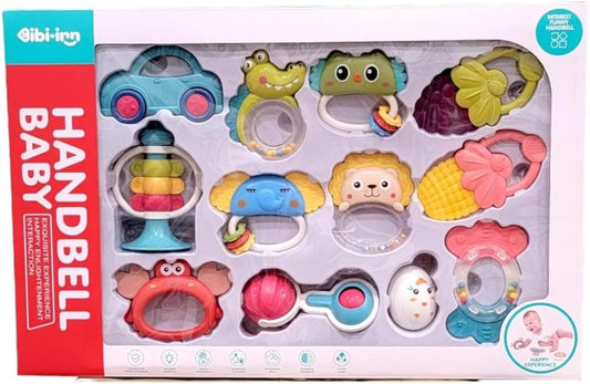 Eco-Friendly Baby Musical Toys 12PCS Baby Rattle Toy Set Hand Bell Toy - No:608
