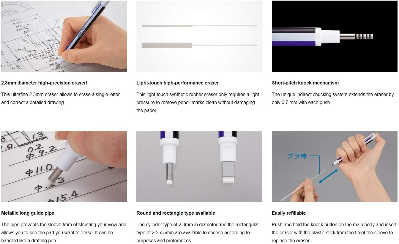 TomBow Mono Zero Eraser pen - 2.3 mm - Circle - No:EH-KUR