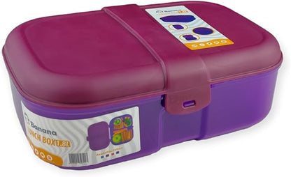 Banana Lunch Box 1.8L Healthy Plastic Pp5  - Assorted Color
