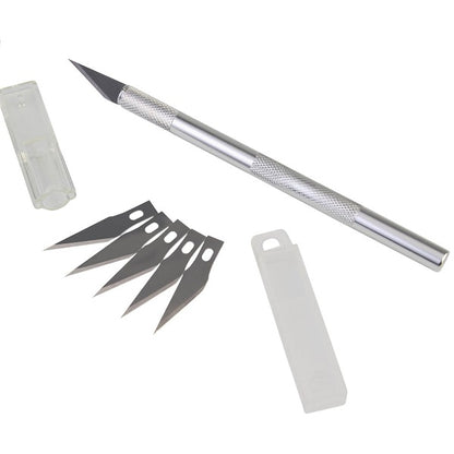 Keep Smiling Metal Detail Pen Knife with 5 Interchangeable Sharp Blades - No:I0078