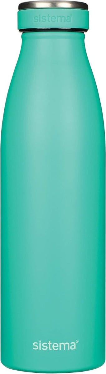 Sistema Hydrate Stainless Steel Water Bottle 500 ml Leak-Proof Reusable BPA & Phthalate Free - No:00550 - Assorted Color