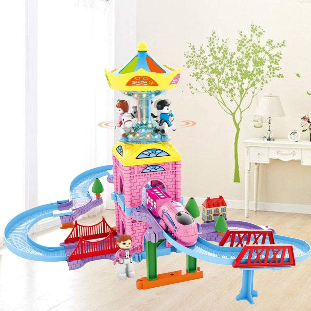 لعبة أحجية جديدة وممتعة على شكل مسار دوار، مزودة بإضاءة وصوت، 48 قطعة - رقم: 2167A