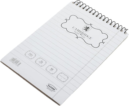 Yassin Cambridge Wire Notebook Lined, 80g 14x20cm for Organized Notes and Planning