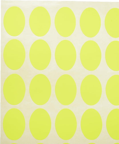El Manar Striking Oval High-Impact Adhesive Label Sticker, 17x24 mm With Premium Material - 192 Labels - Yellow Fluorescent  - No: OV0646
