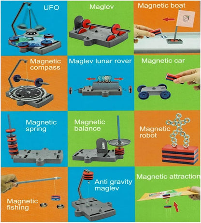 12 in 1 STEM Magnet Science DIY kit - Physics Science Experiments Magnet Games