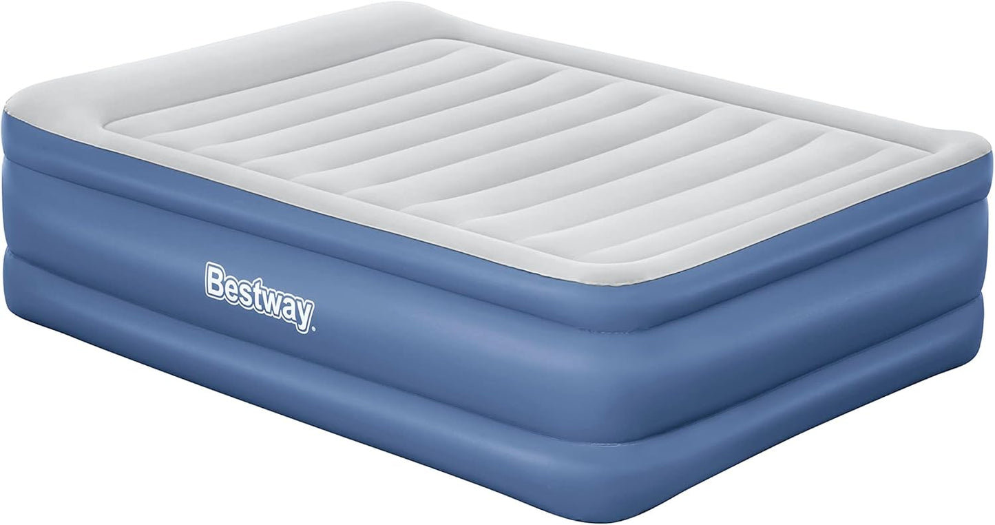 Bestway Tritech Airbed Queen Inflatable Mattress Built-in AC Pump 2.03m x 1.52m x 61cm - No:67690
