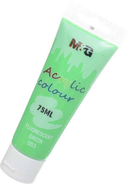M&G Chenguang Acrylic Colour Tube, Bold Art Creation, 75ml - Fluorescent Green (553) - No:APLN6598
