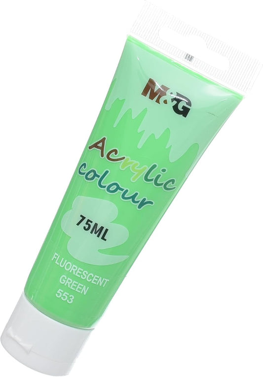 M&G Chenguang Acrylic Colour Tube, Bold Art Creation, 75ml - Fluorescent Green (553) - No:APLN6598