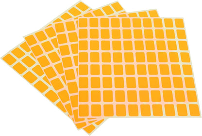 El Manar Compact High-Visibility Adhesive Label Sticker, 12x17 mm With Premium - Orange Fluorescent - 320 Labels - No: 1245