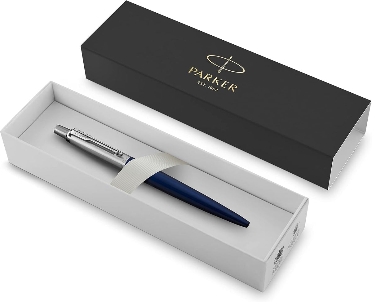 Parker Jotter Ballpoint Pen Gift Set – Premium Blue Ballpoint Pen with Luxury Presentation Box - CT - Navy