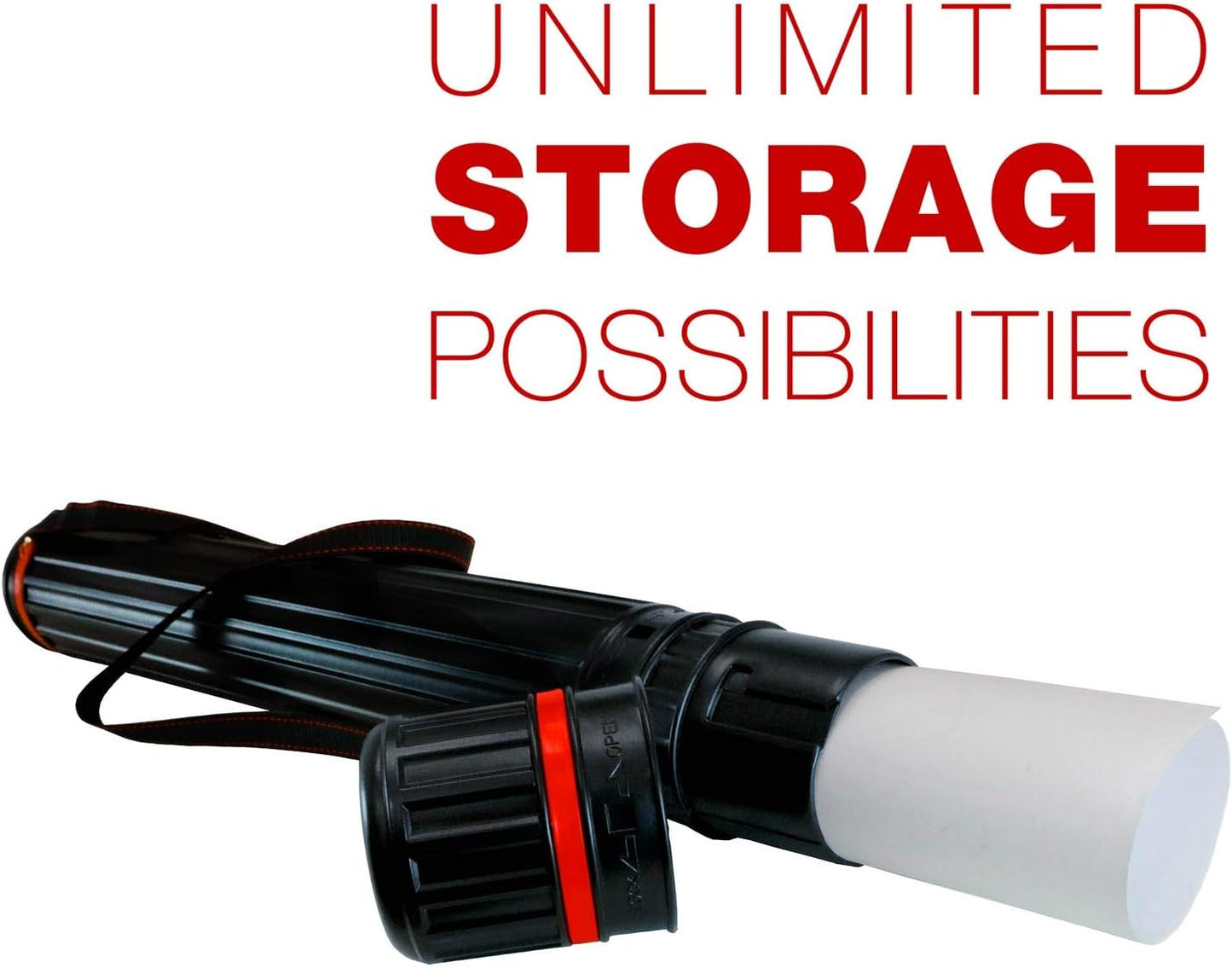 أنبوب رسم تلسكوبي أسود كبير من شركة يو إس آرت سبلاي: القطر الخارجي: 4-7/8 بوصة، القطر الداخلي: 4-1/2 بوصة، الطول: من 30-1/4 إلى 47-3/4 بوصة