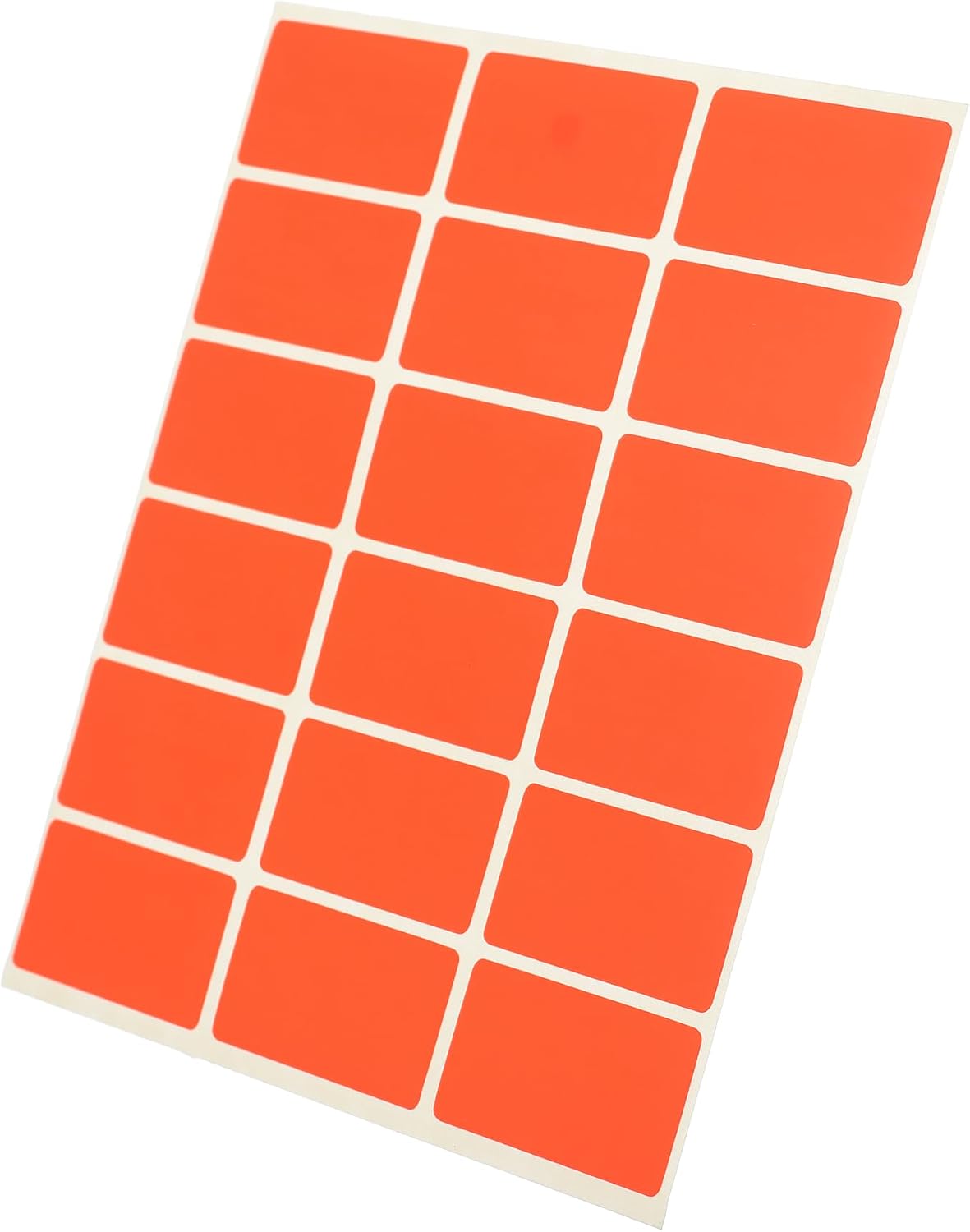 El Manar High-Impact Medium Adhesive Label Sticker, 25x45 mm With Premium Material - Red Fluorescent - 72 Labels - No: 0697