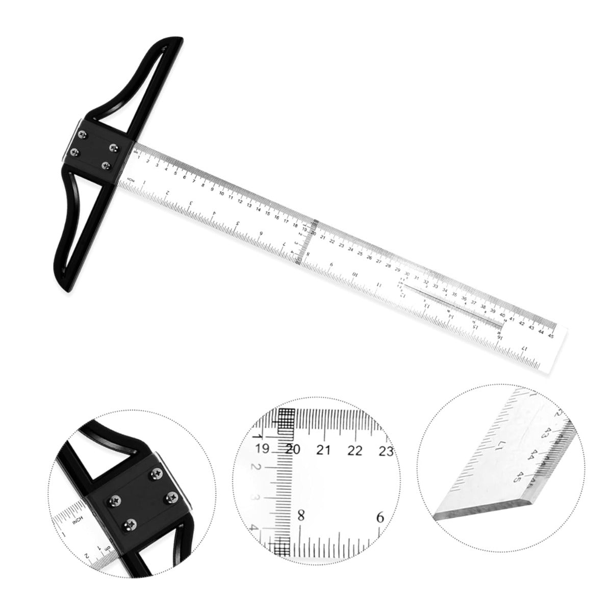 K-max Design Ruler Clear T Rulers Graduated Ruler Adjustable t Square - 100cm