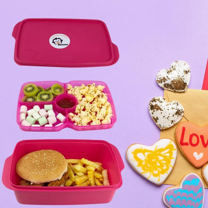 علبة غداء على شكل موز سعة 1.5 لتر من دورين مع فواصل - فوشيا