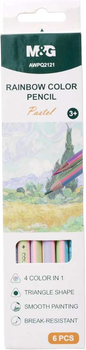 M&G Chenguang Pastel Colored Pencils, Soft and Vibrant Artistic Creations, 12 Colors No: AWPQ2121