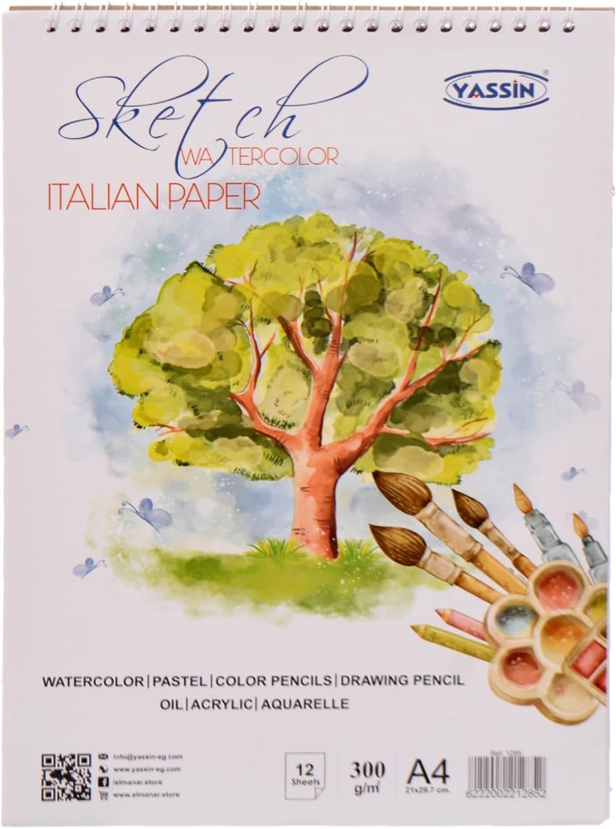 Yassin Sketchbook A4 Wire 300 Gm