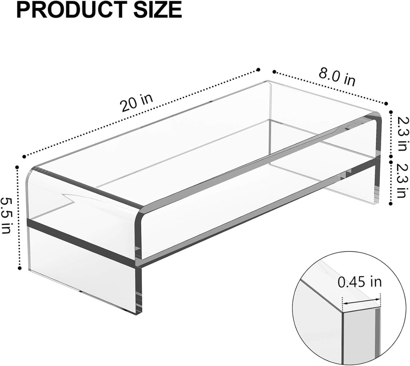 Acrylic Monitor Stand, 2 Tiers Computer Monitor Riser.