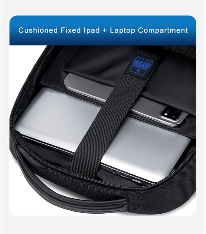 حقيبة ظهر Arctic Hunter Slim للرجال، سعة 16 لتر، حقيبة مكتبية صغيرة الحجم للكمبيوتر المحمول مقاس 15.6 بوصة، جيبان، مقاومة للماء والتآكل - رقم المنتج: B00671