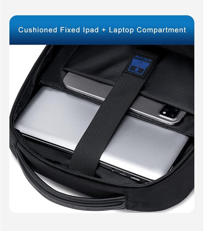 حقيبة ظهر Arctic Hunter Slim للرجال، سعة 16 لتر، حقيبة مكتبية صغيرة الحجم للكمبيوتر المحمول مقاس 15.6 بوصة، جيبان، مقاومة للماء والتآكل - رقم المنتج: B00671