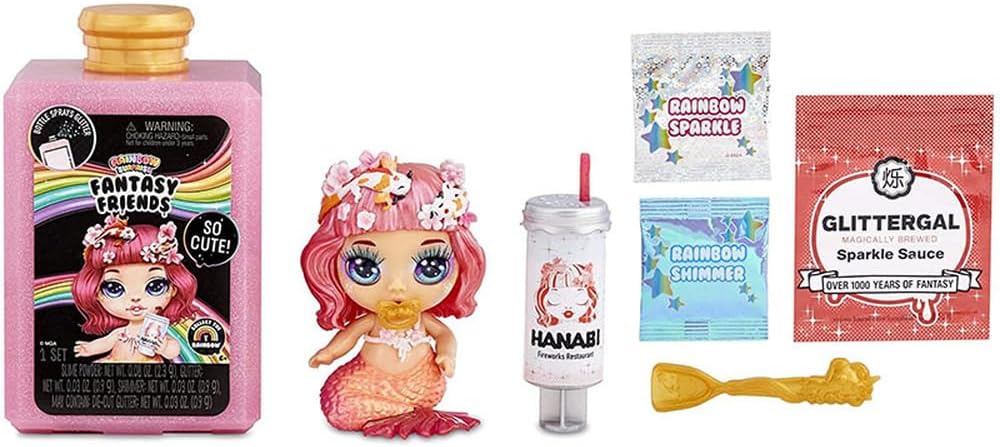 أصدقاء خياليون من قوس قزح مفاجئون يبصقون سلايم لامع + رذاذ لامع