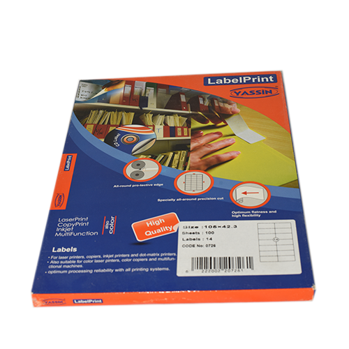 Yassin A4 Label Sheets 38×12.7mm - 110 Labels per Sheet for Laser & Inkjet Printing (6222002207209)