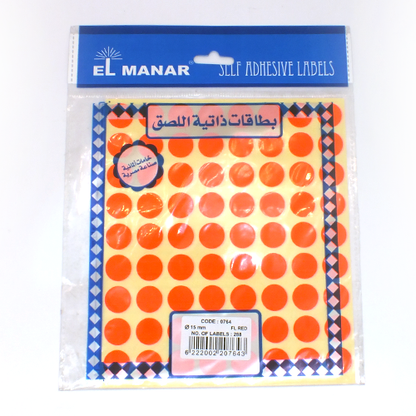 Stickers elmanar Red size 15 mm