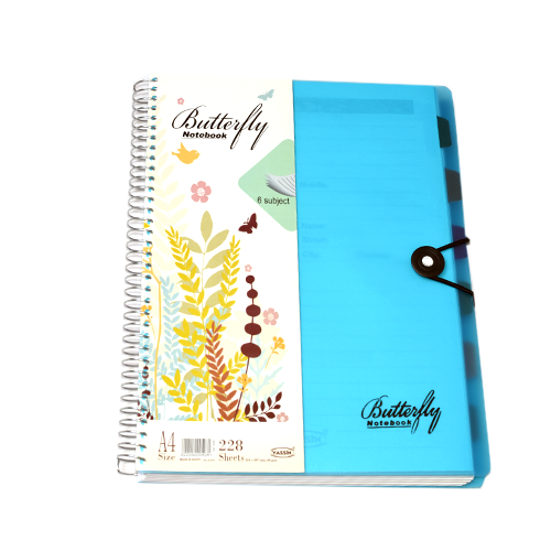 Yassin NoteBook Butterfly - 6 subject - 228 paper - Size A4
