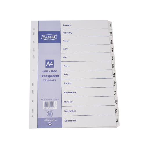 Yassin Dividers Months Transparent