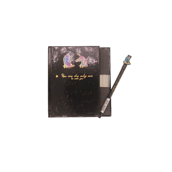 Yassin Unicorn Hard Cover Notebook With Pen 10.5×14.8cm No.1101 (SKU: 6222002211015)
