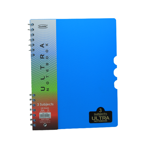 Yassin Ultra Notebook 3 Subjects 120 Sheets 20x28 cm 70gsm - No:1104
