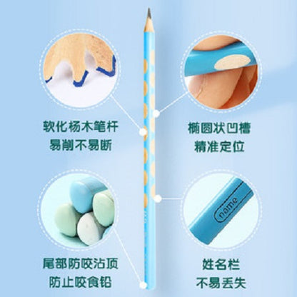 مجموعة أقلام رصاص خشبية مثلثة الشكل من إم آند جي تشنغوانغ، 12 قلمًا، للطلاب، مع ممحاة - رقم المنتج: AWP30757