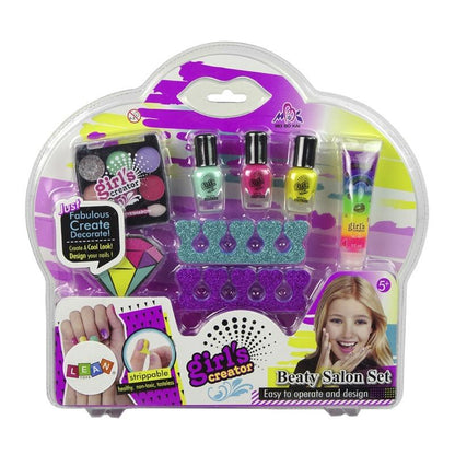 Girl Cosmetic Makeup Gift Set Includes Lip Gloss Nail Polish Eye Shadow Makeup for Children - No: MBK-392