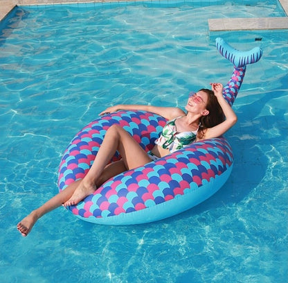 Inflatable Mermaid Swimming Ring Giant Pool Float Water-No:19305