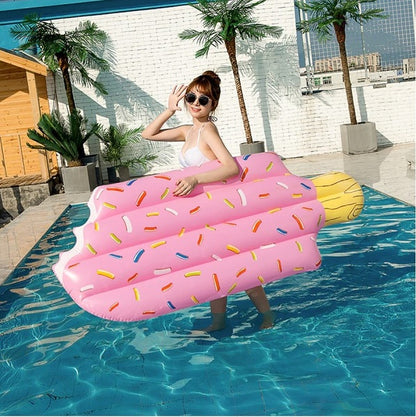 عوامة حمام سباحة عملاقة على شكل آيس كريم ساخن - مرتبة هوائية قابلة للنفخ - 196 سم × 86 سم - رقم: 19254 
