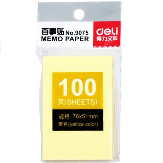 Deli sticky note No.9075 Yellow