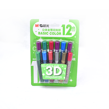 M&G 12 Coloured Glitter Glue