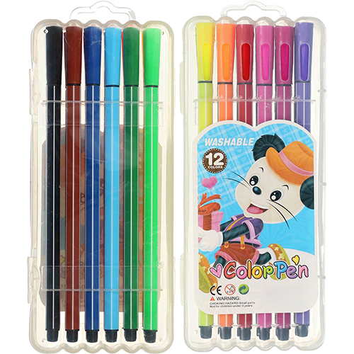 أقلام تلوين قابلة للغسل - 12 لونًا - رقم 1661-12