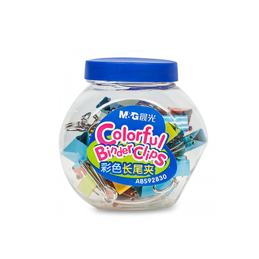 مجموعة من مشابك الورق الملونة - 19 مم