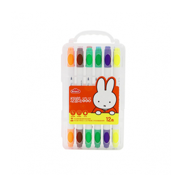 Pack of 12 Coloured Markers 2 Head M&G
