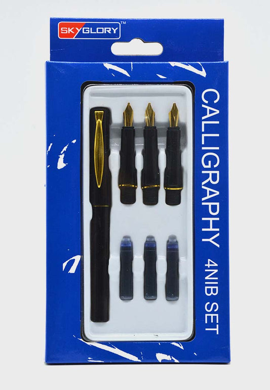 SKY GLORY Calligraphy Pen Set 4 Nibs And Cartridges