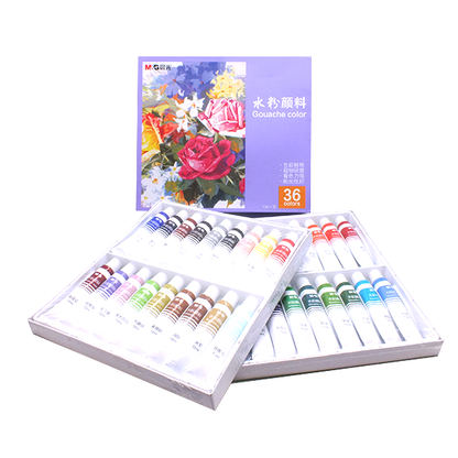 مجموعة ألوان غواش من إم آند جي، 36 لونًا - 12 مل - رقم: 6508 