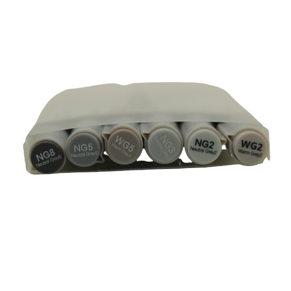 مجموعة أقلام تلوين فنية احترافية رمادية من إم آند جي، رقم المنتج: ZPM49723