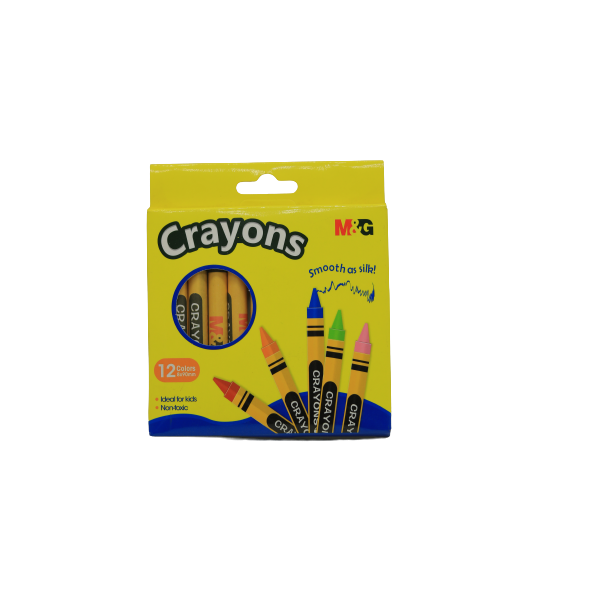 M&G Pack of 12 Non-Toxic Wax Crayons No:AGMX4255