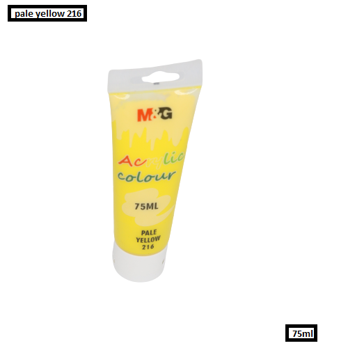 M&G Acrylic Colour Tube Pale Yellow (216) 75 ML No: APLN6598