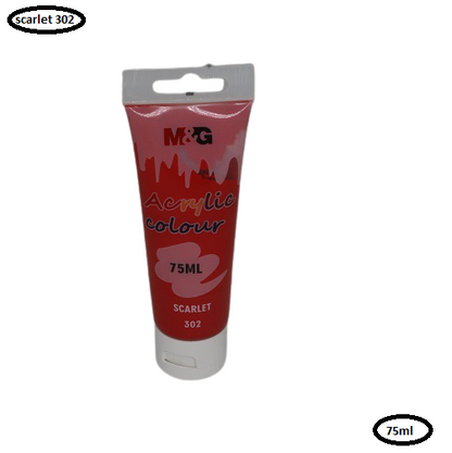 M&G Acrylic Colour Tube Scarlet (302) 75 ML No: APLN6598